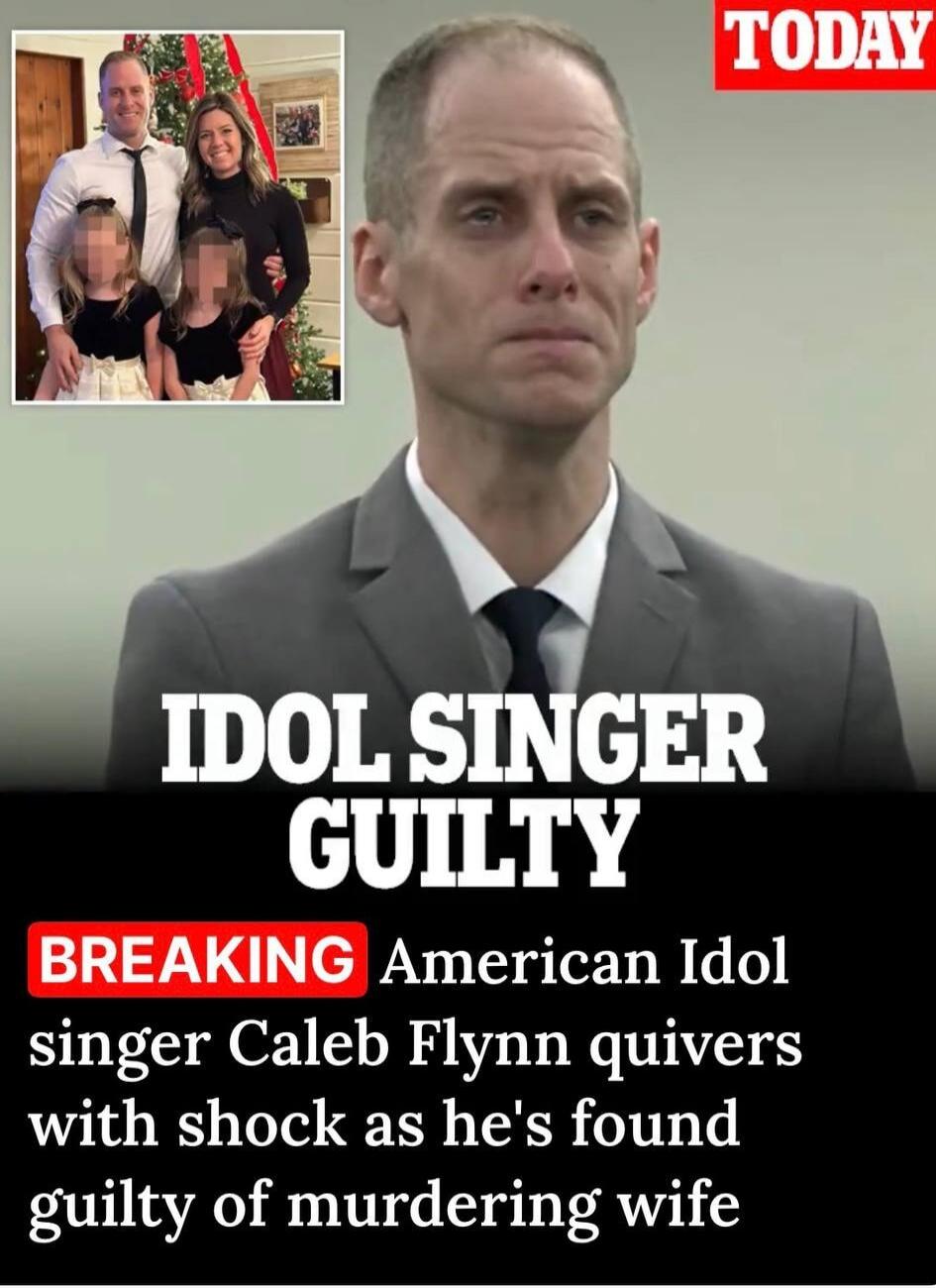 TODAY IDOL SINGER GUILTY BREAKING American Idol singer Caleb Flynn quivers with shock as he's found guilty of murdering wife