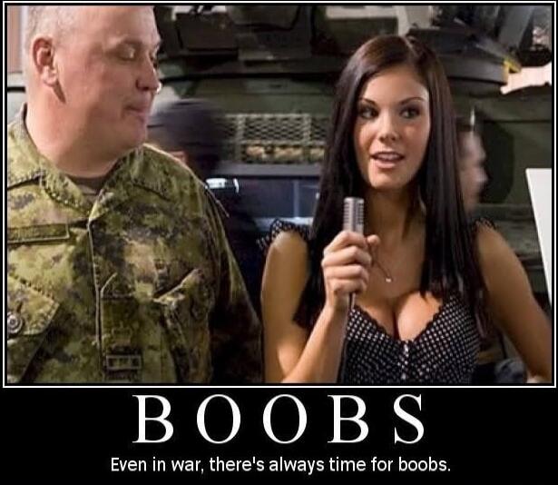 BOOBS
Even in war, there's always time for boobs.