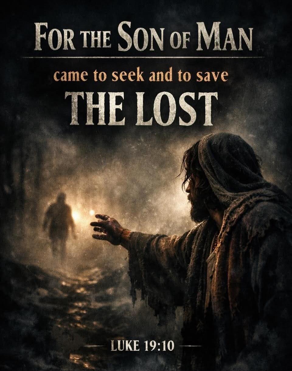 FOR THE SON OF MAN came to seek and to save THE LOST LUKE 19:10