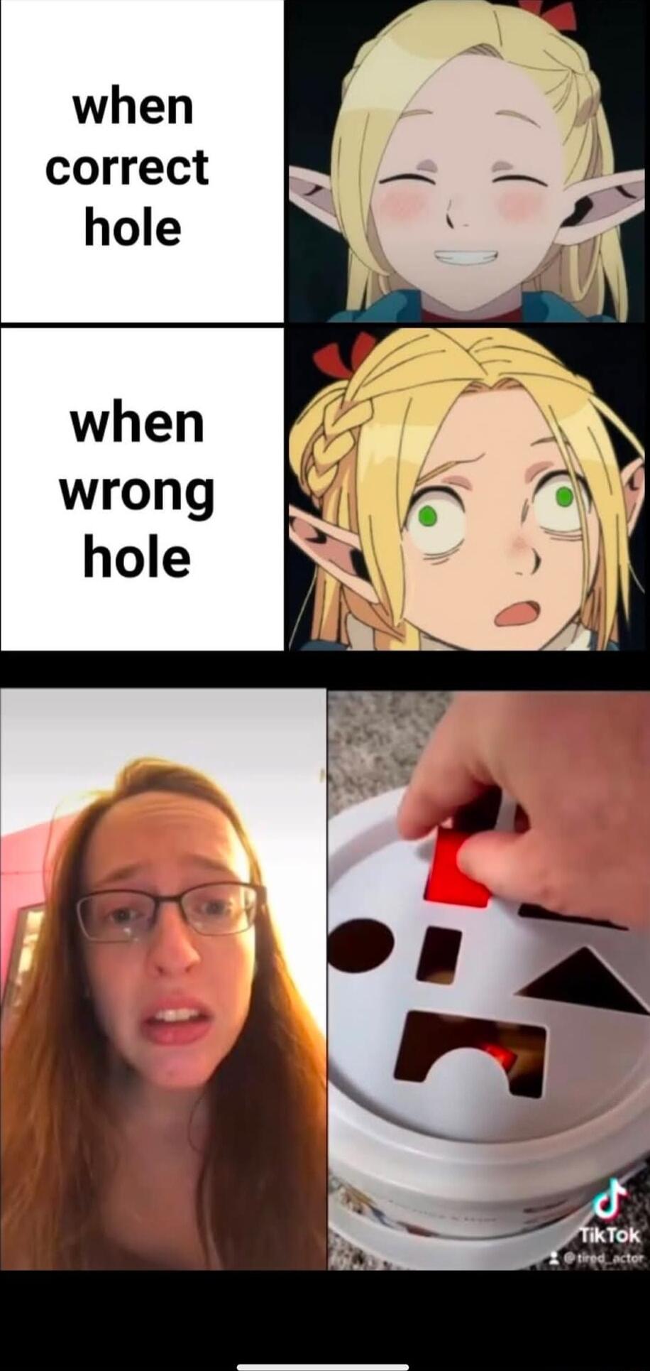 when correct hole