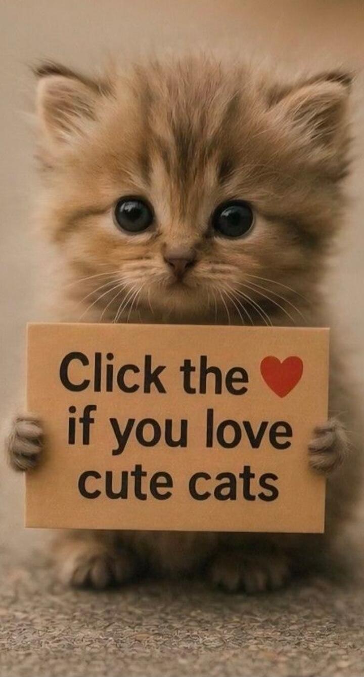 Click the heart if you love cute cats