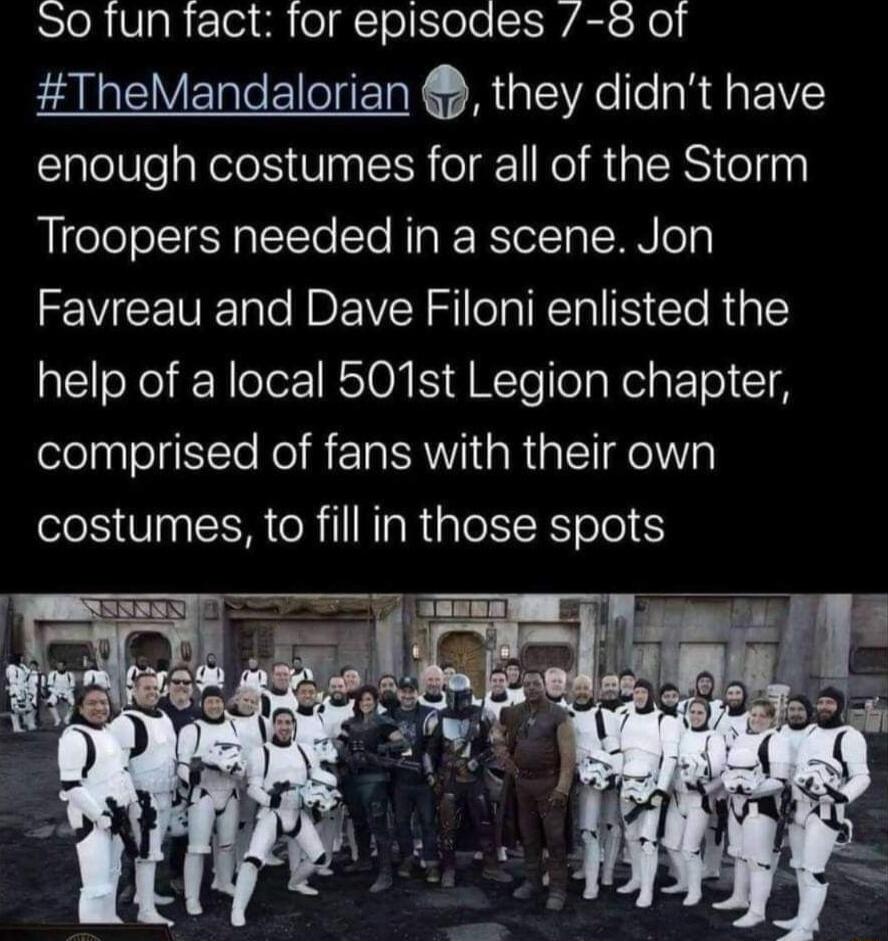 SoRVIpht o o ol T o Slele SiVAg o N0l TheMandalorian they didnt have EllelVe Nele IS Vpy SR oTg eI MR TS Celin Troopers needed in a scene Jon Favreau and Dave Filoni enlisted the help of a local 501st Legion chapter comprised of fans with their own costumes to fill in those spots