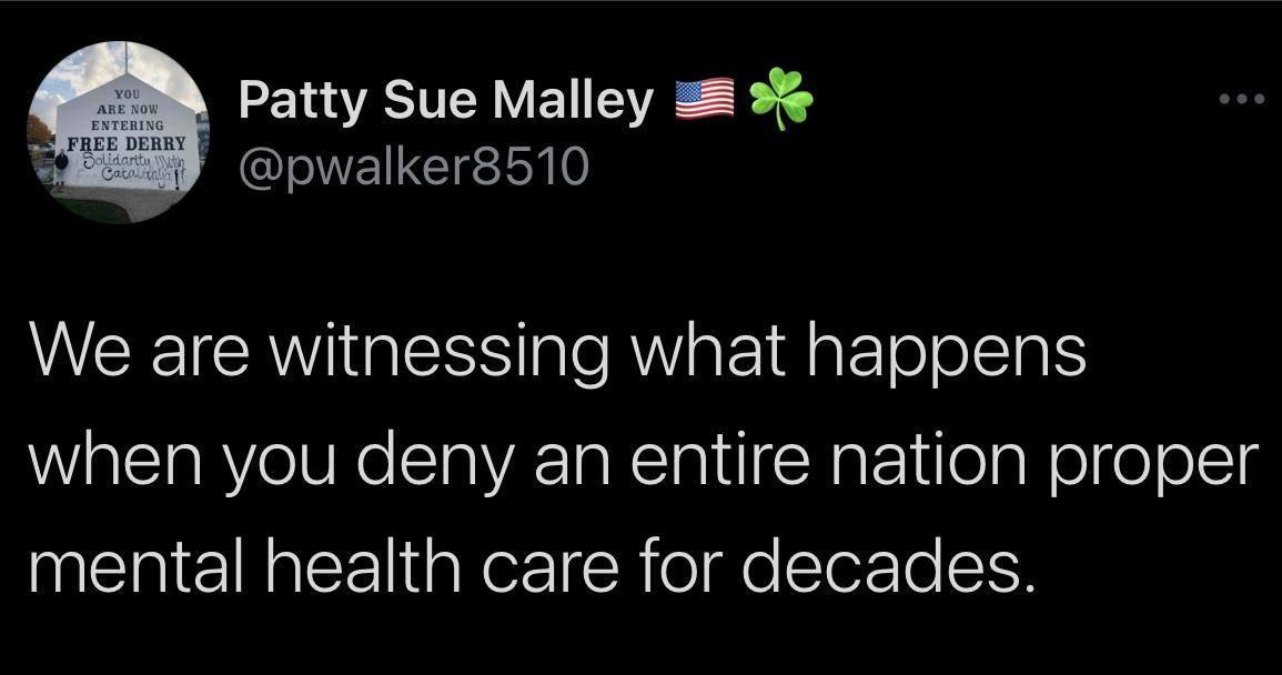 YEET VE S pwalker8510 WWEEICRVIGERSS sl AW sF10atTol olIglS when you deny an entire nation proper mental health care for decades