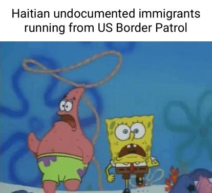 Haitian undocumented immigran running from US Border Patrol