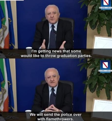 Im getting news that some would like to throw graduation parties 741 N We will send the police over with flamethrowers