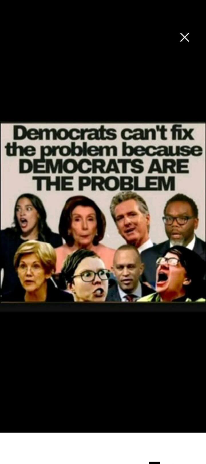 Democrats can't fix the problem because DEMOCRATS ARE THE PROBLEM