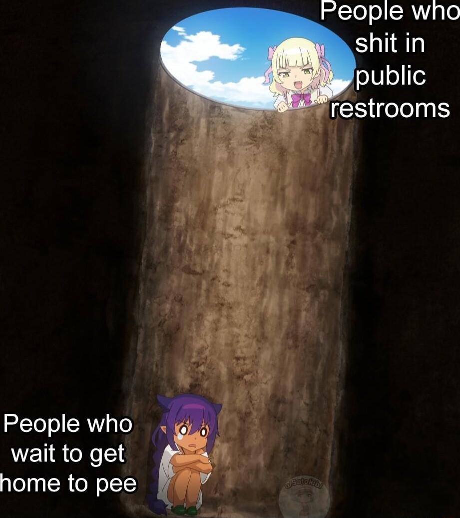 People who wait to get home to pee