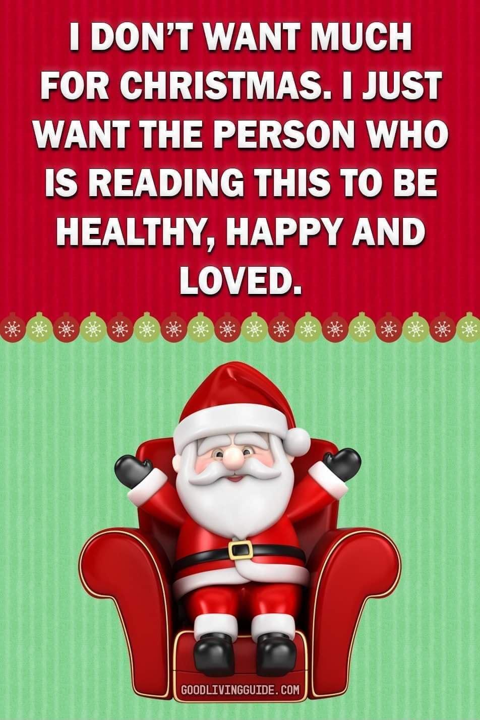 1 DONT WANT MUCH FOR CHRISTMAS 1 JUST WANT THE PERSON WHO IS READING THIS TO BE HEALTHY HAPPY AND GOODLIVINGGUIDE COM