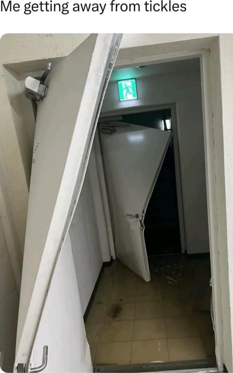 Me getting away from tickles