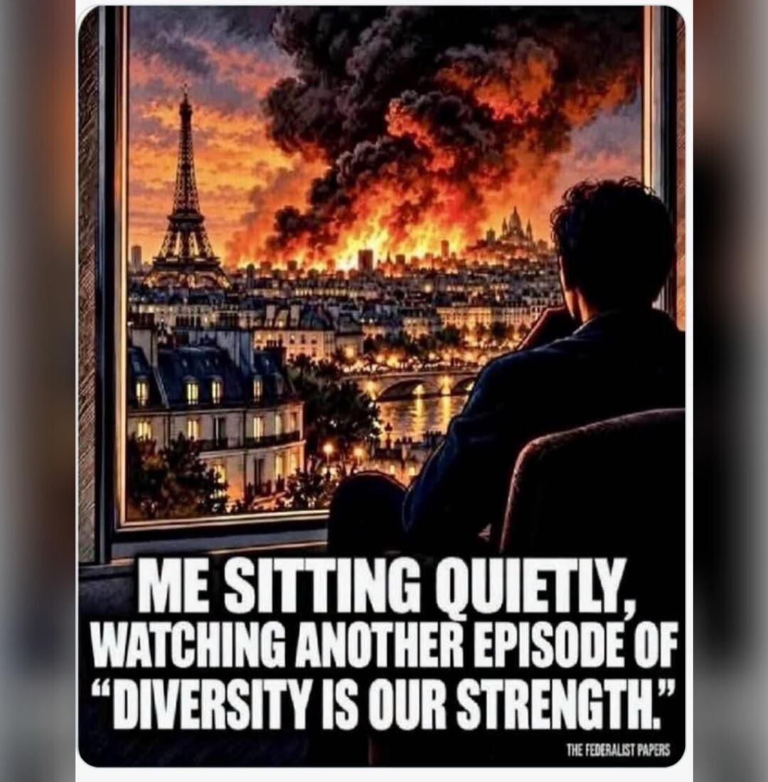 ME SITTING QUIETLY, WATCHING ANOTHER EPISODE OF 'DIVERSITY IS OUR STRENGTH.' THE FEDERALIST PAPERS
