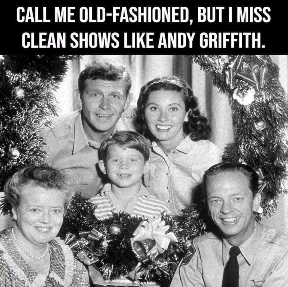 CALL ME OLD FASHIONED BUT I MISS CLEAN SHOWS LIKE ANDY GRIFFITH