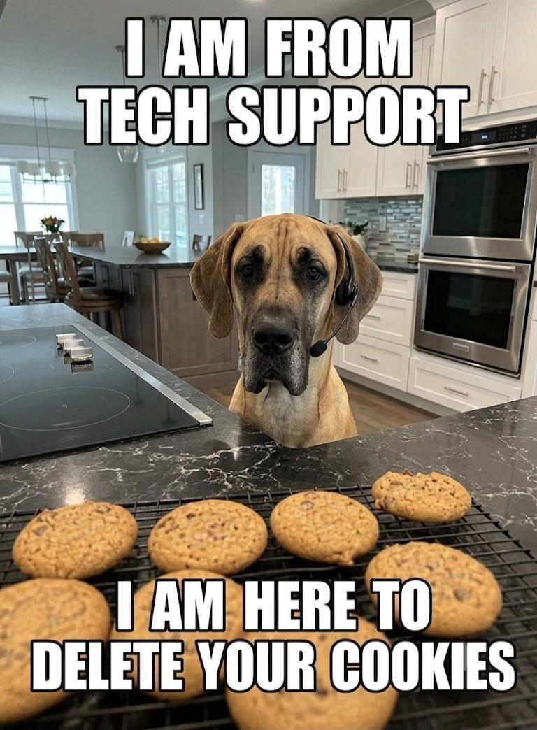 I AM FROM TECH SUPPORT I AM HERE TO DELETE YOUR COOKIES