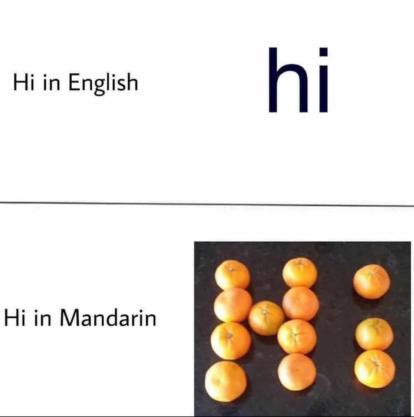 i Hi in English h I Hi in Mandarin