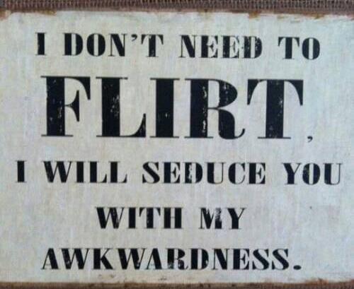 I DON'T NEED TO FLIRT, I WILL SEDUCE YOU WITH MY AWKWARDNESS.