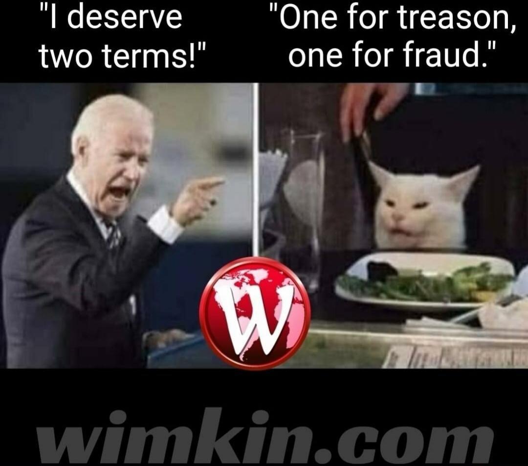 I deserve two terms! One for treason, one for fraud.