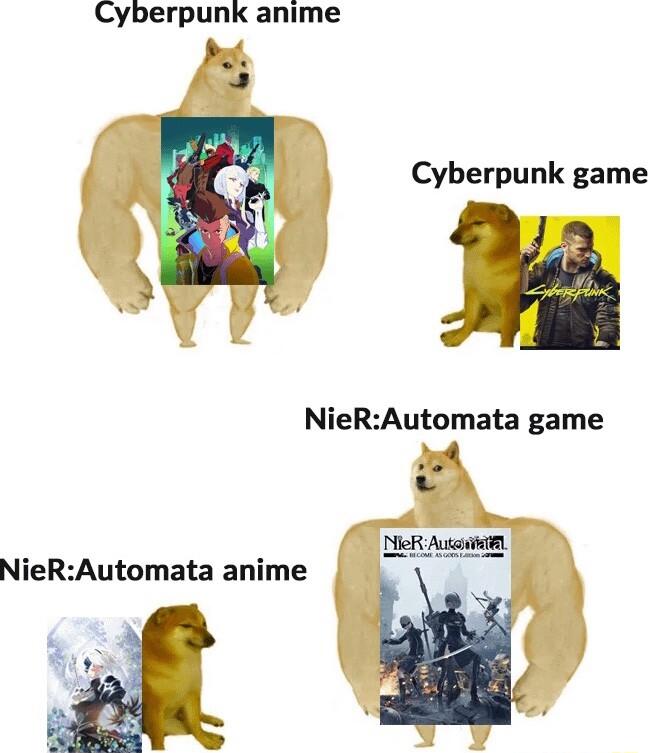 Cyberpunk anime A 3 Cyberpunk game NieRAutomata game f