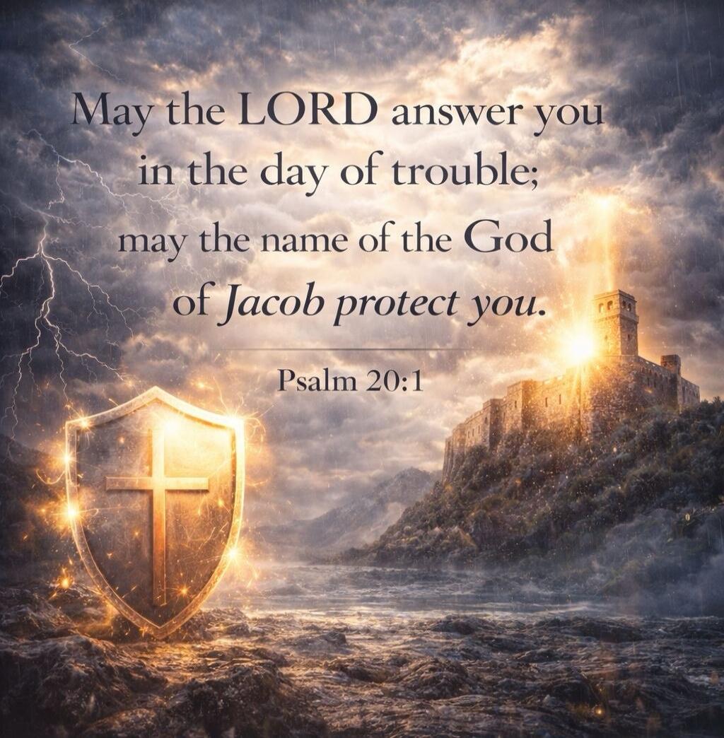 May the LORD answer you in the day of trouble; may the name of the God of Jacob protect you. Psalm 20:1