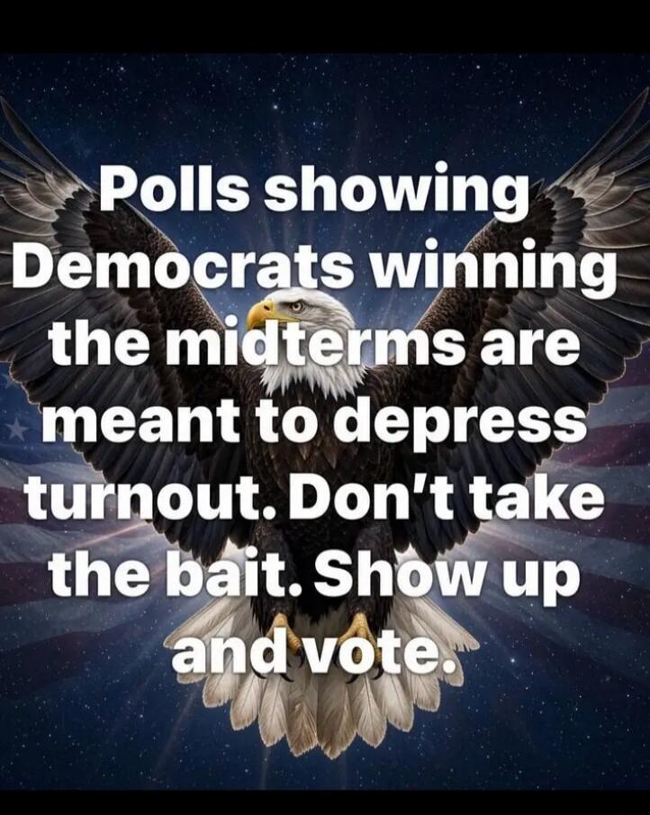 Polls showing Democrats winning the midterms are meant to depress turnout. Don't take the bait. Show up and vote.