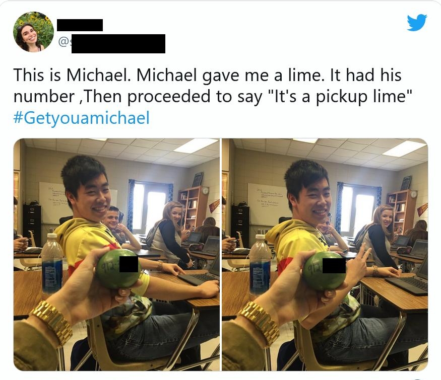 A v v o I This is Michael Michael gave me a lime It had his number Then proceeded to say Its a pickup lime Getyouamichael