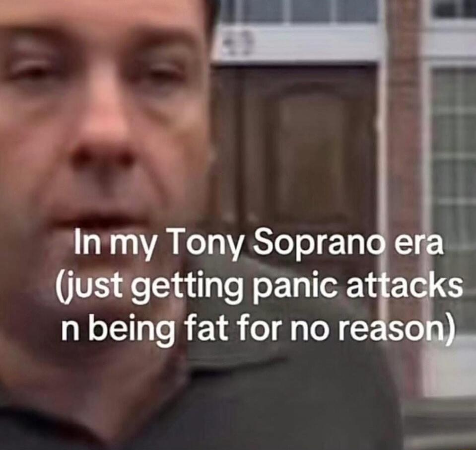 In my Tony Soprano era (just getting panic attacks n being fat for no reason)
