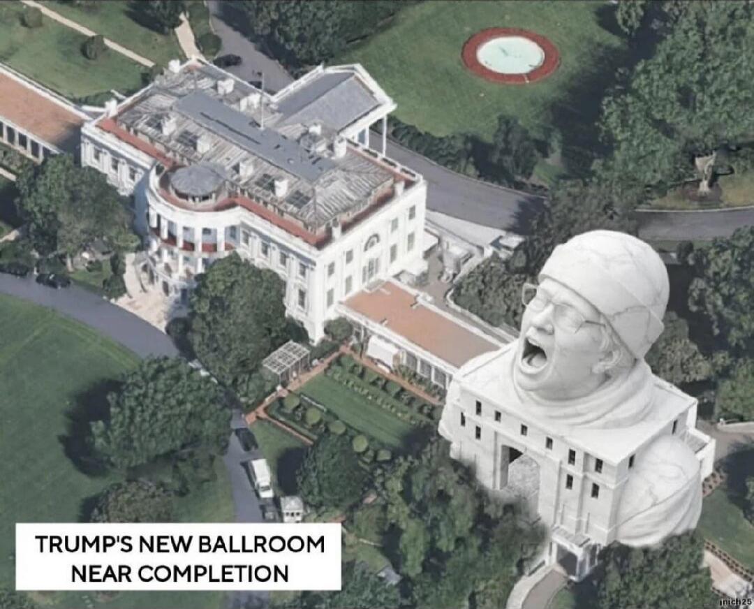 TRUMP'S NEW BALLROOM NEAR COMPLETION