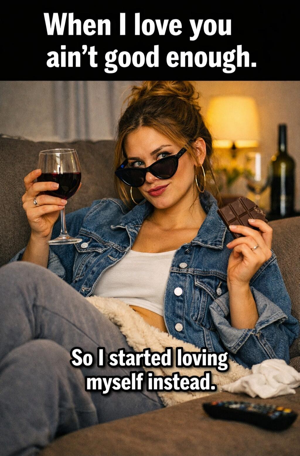 When I love you ain't good enough. So I started loving myself instead.