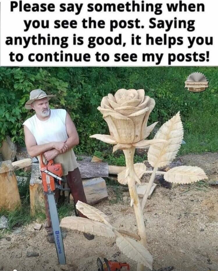 Please say something when you see the post Saying anything is good it helps you to continue to see my posts
