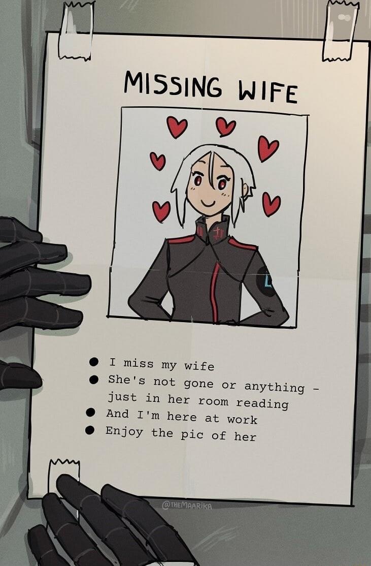 I miss my wife Shes not gone or anything Jjust in her room reading And Im here at work Enjoy the pic of her