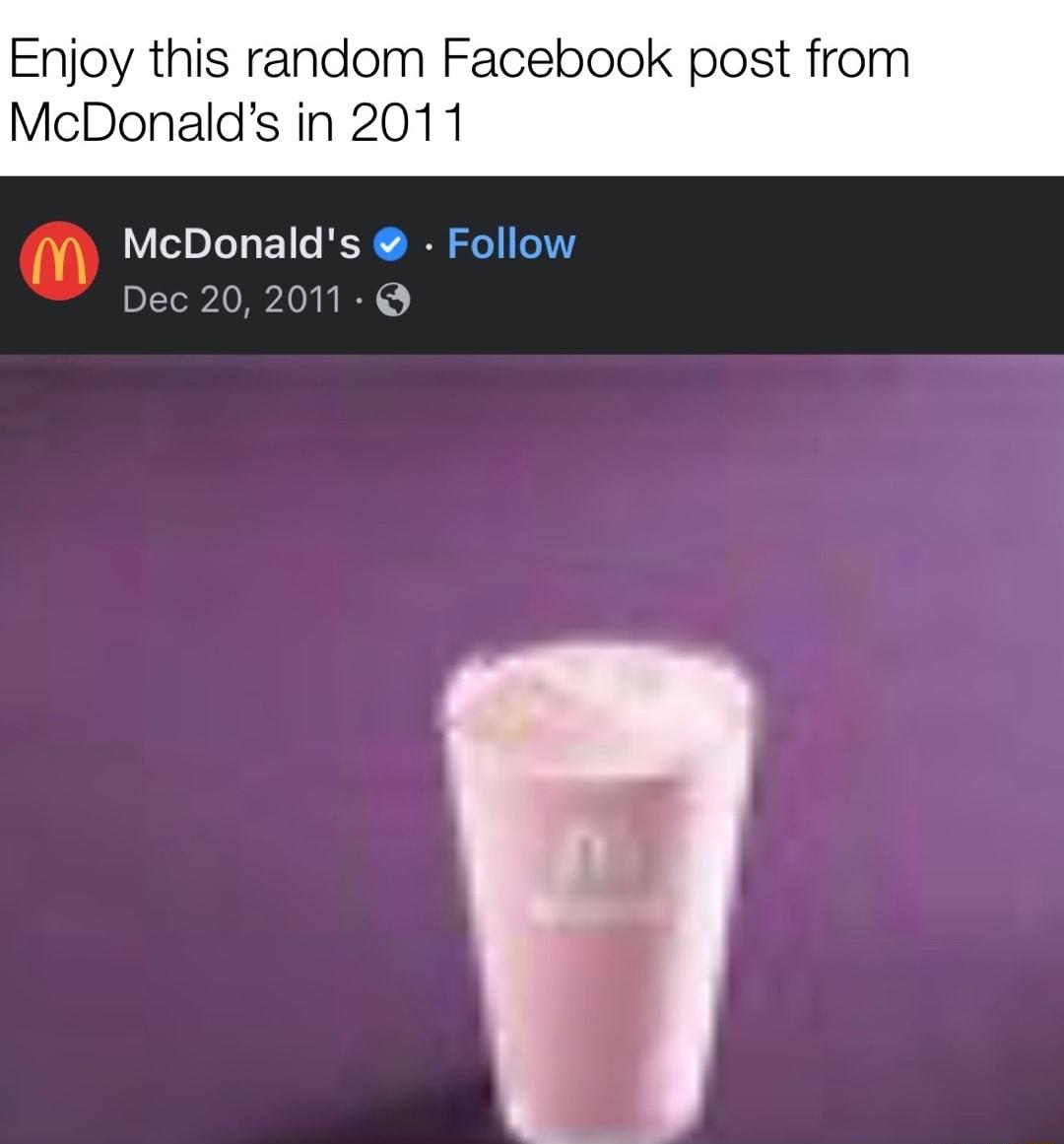 Enjoy this McDonald dom Facebook post 2011 m McDonalds Follow Dec 20 2011