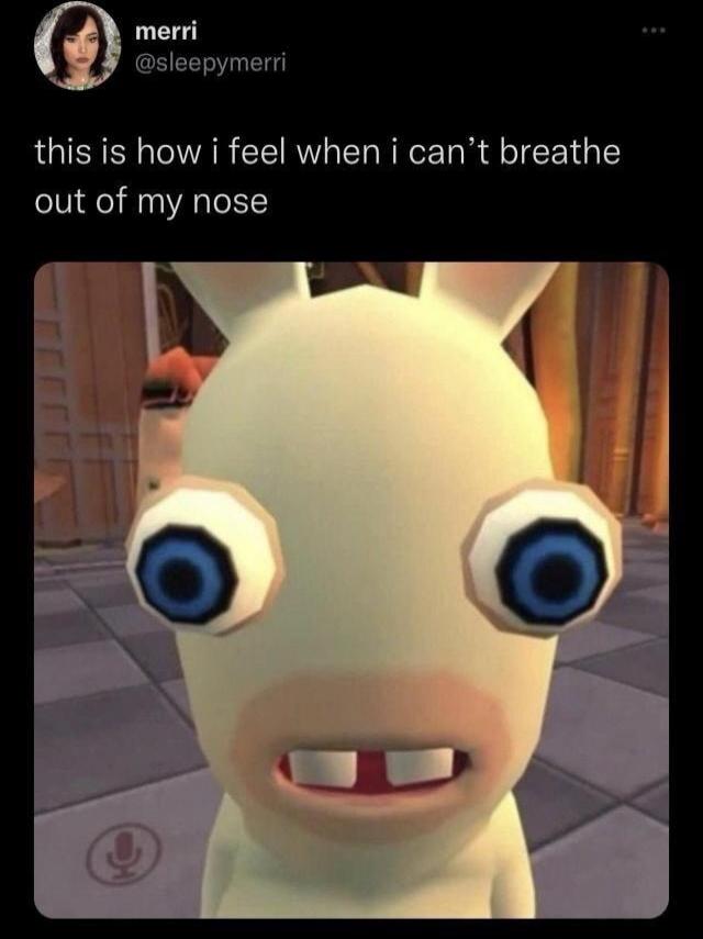 this is how i feel when i can't breathe out of my nose