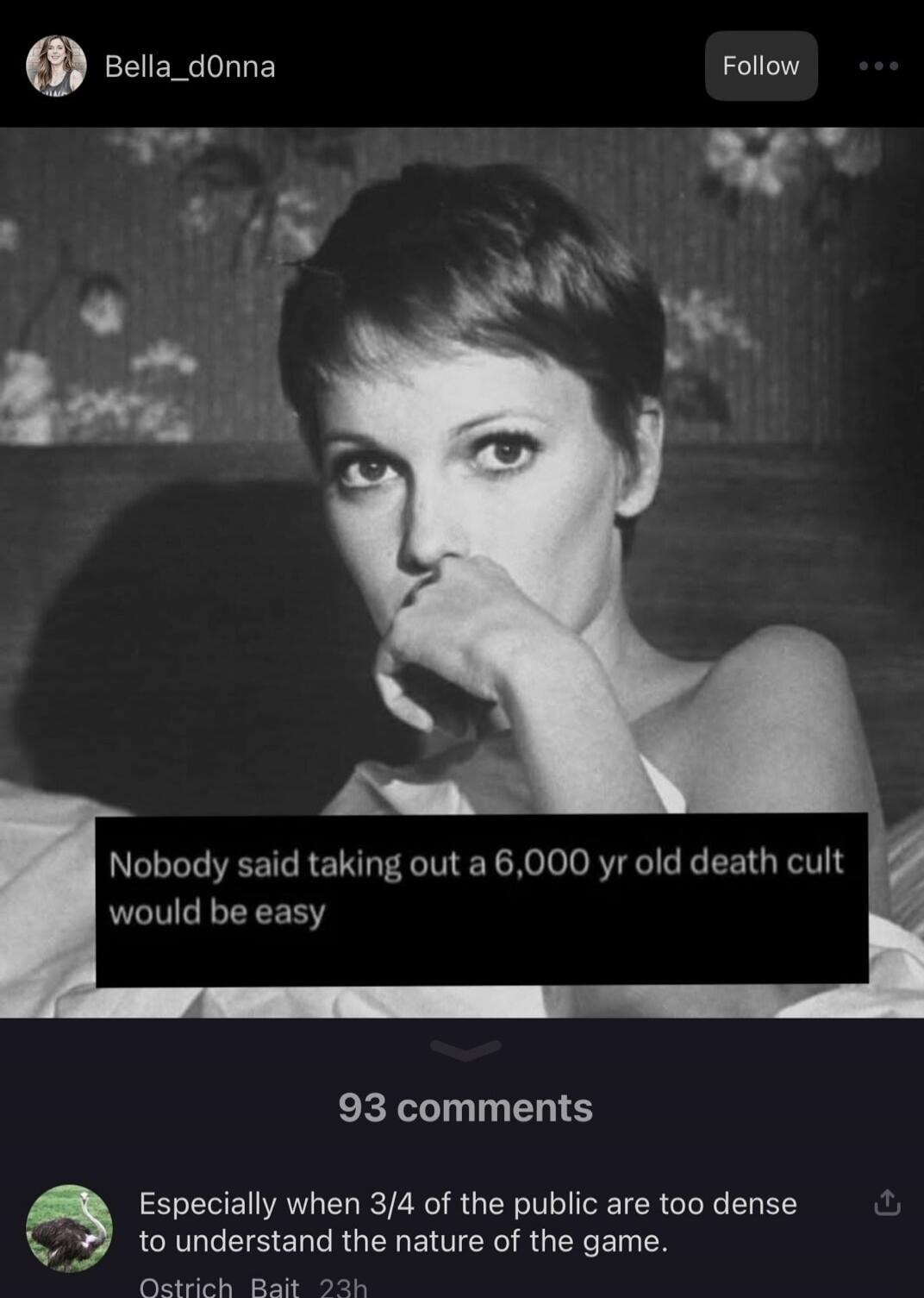 Nobody said taking out a 6,000 yr old death cult would be easy