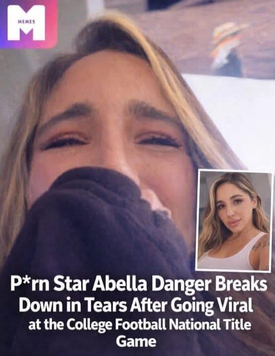 P*rn Star Abella Danger Breaks Down in Tears After Going Viral at the College Football National Title Game