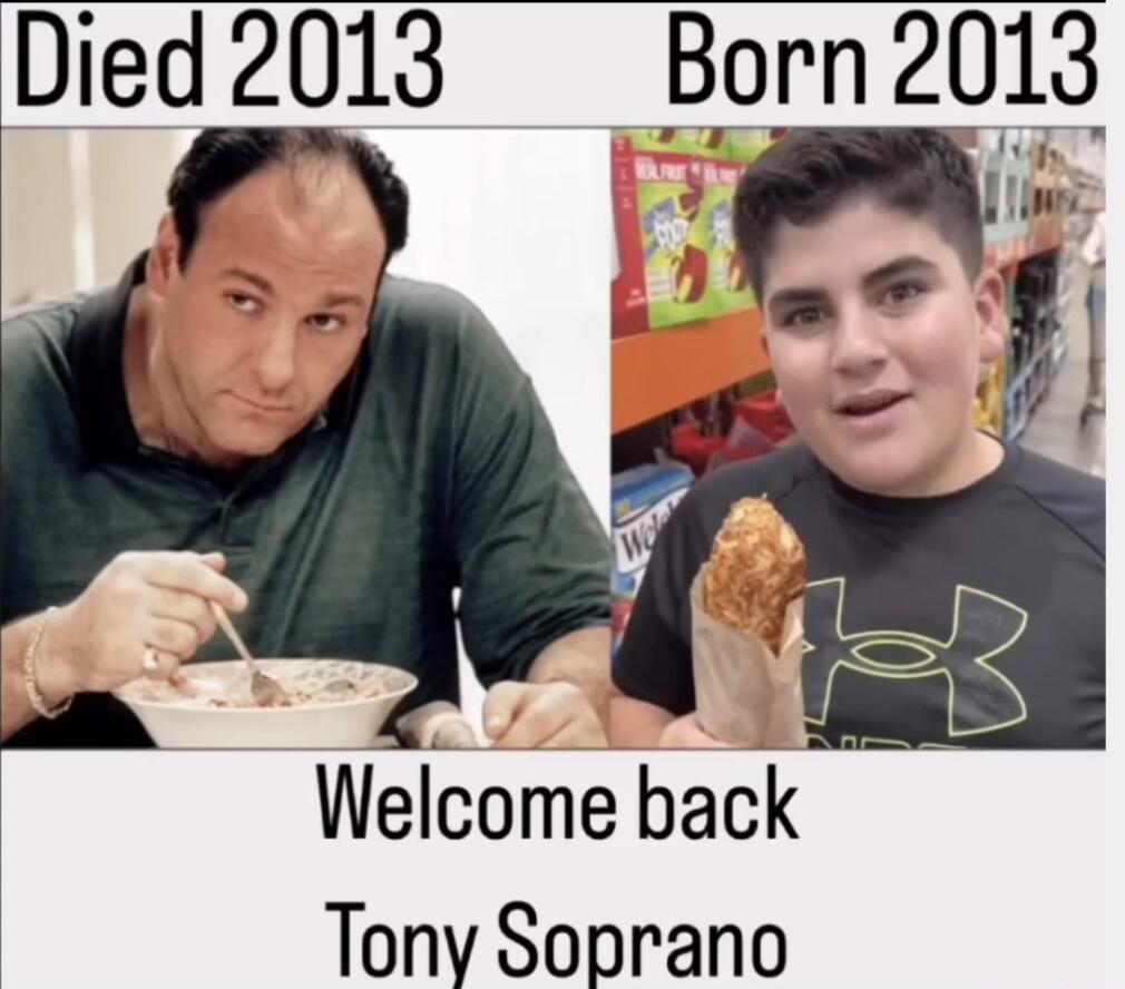 Died 2013 Born 2013 Welcome back Tonv Soprano