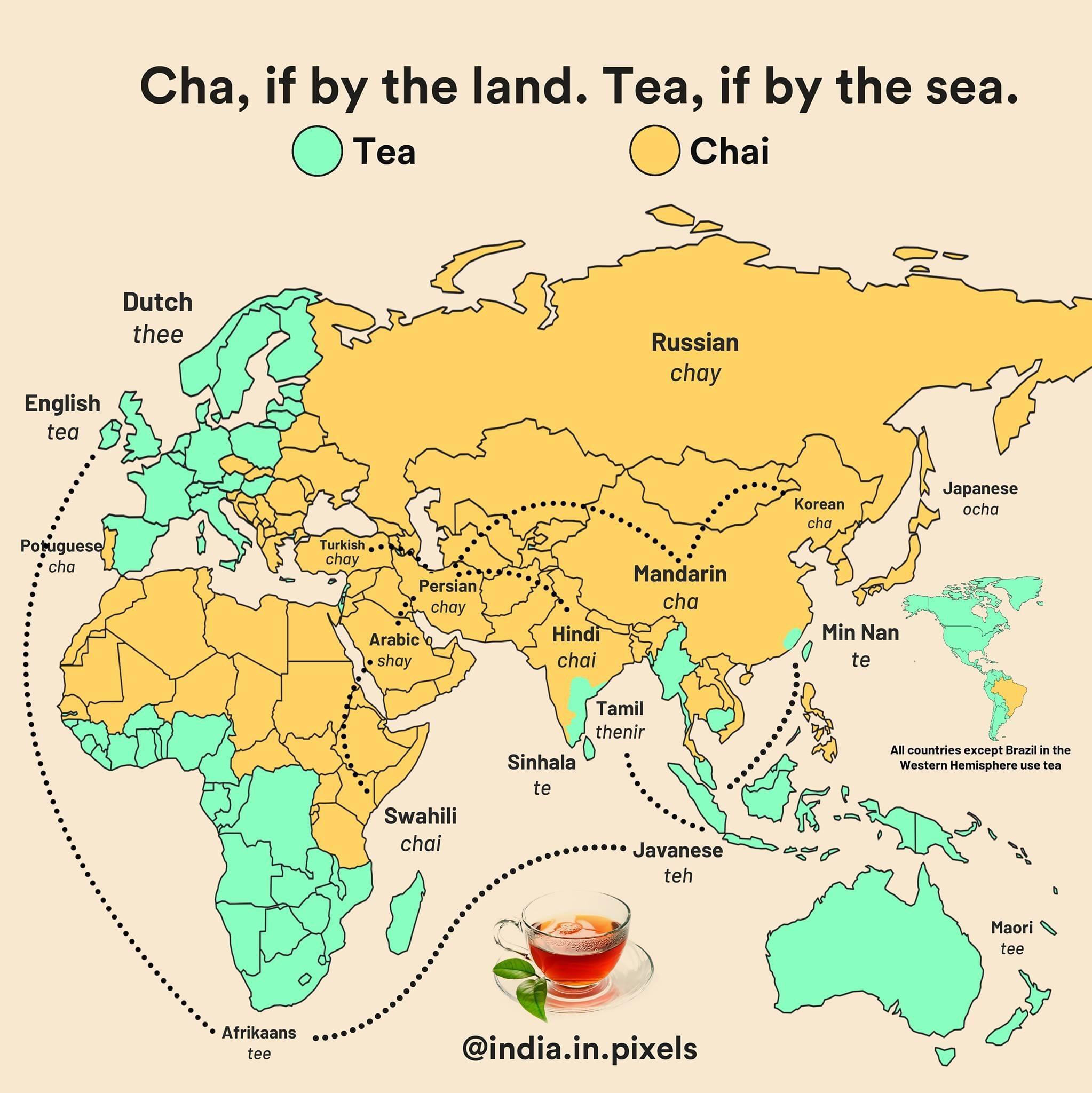 Cha if by the land Tea if by the sea O Tea O chai 2 indiainpixels