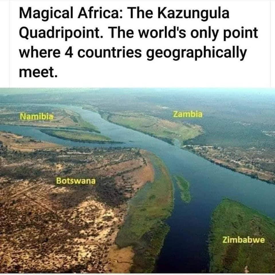 Magical Africa The Kazungula Quadripoint The worlds only point where 4 countries geographically Zimbabwe