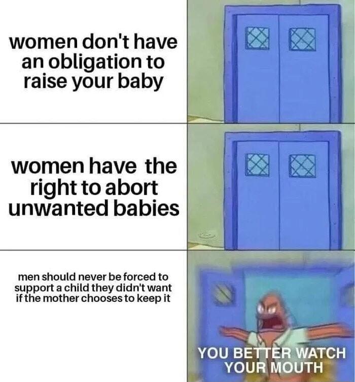 women dont have an obligation to raise your baby women have the right to abort unwanted babies men should never be forced to support a child they didnt want ifthe mother chooses to keep it