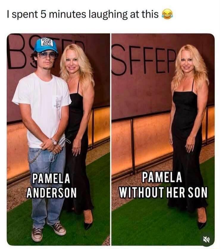 I spent 5 minutes laughing at this. PAMELA ANDERSON. PAMELA WITHOUT HER SON.