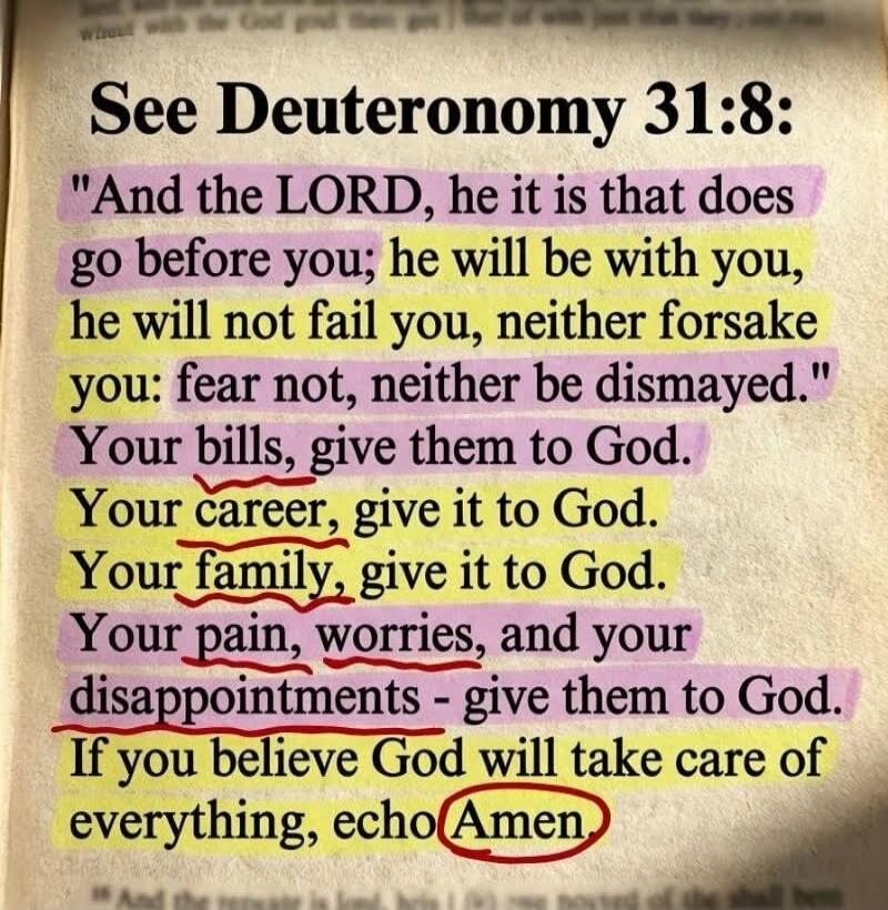 See Deuteronomy 31:8: 