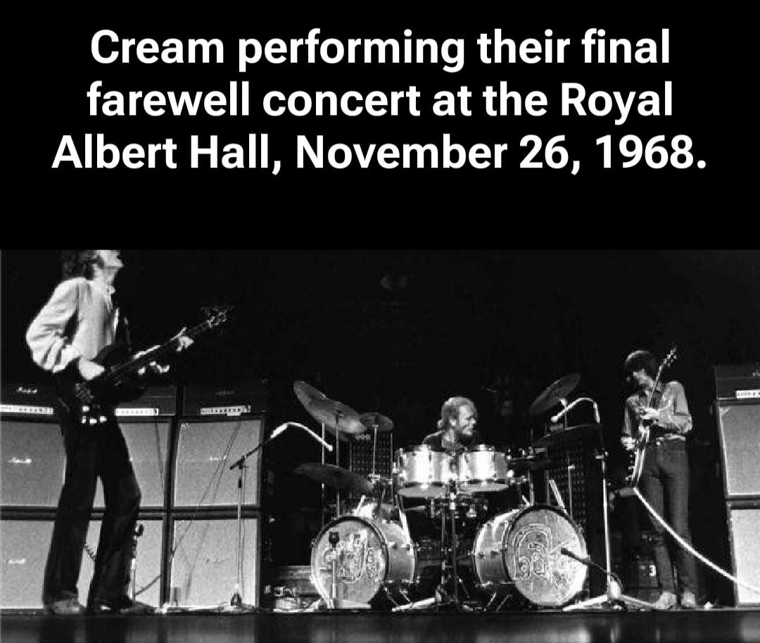 Cream performing their final farewell concert at the Royal Albert Hall, November 26, 1968.
