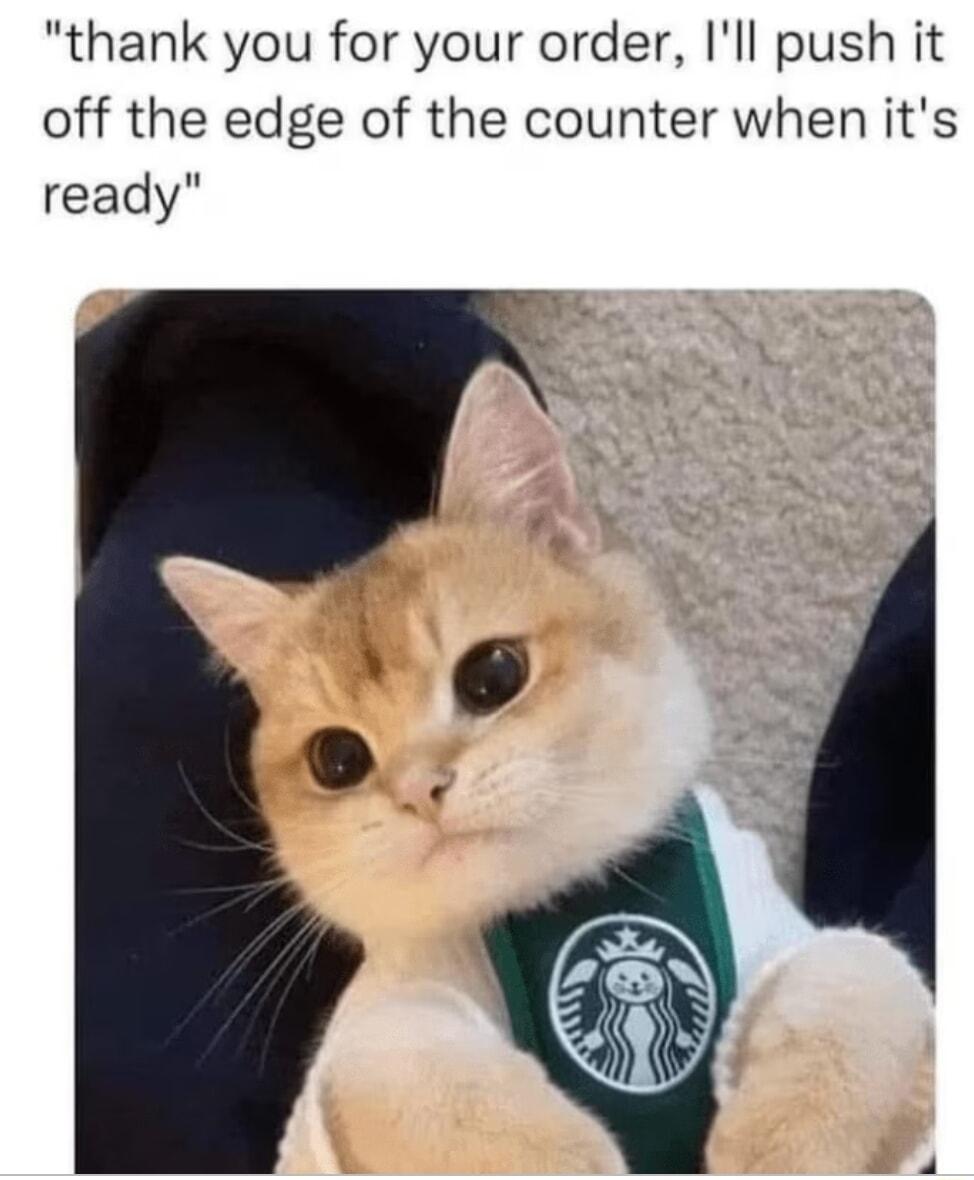 thank you for your order Ill push it off the edge of the counter when its ready