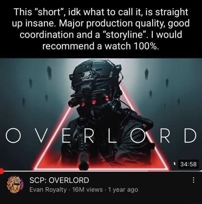 This short idk what to call it is straight up insane Major production quality good coordination and a storyline would CLINIMERGERTE I RS SCP OVERLORD Evan Royalty 16M views 1 year ago