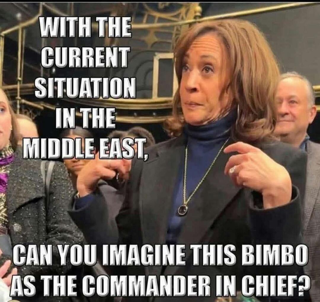 WITH THE CURRENT SITUATION IN THE MIDDLE EAST, CAN YOU IMAGINE THIS BIMBO AS THE COMMANDER IN CHIEF?