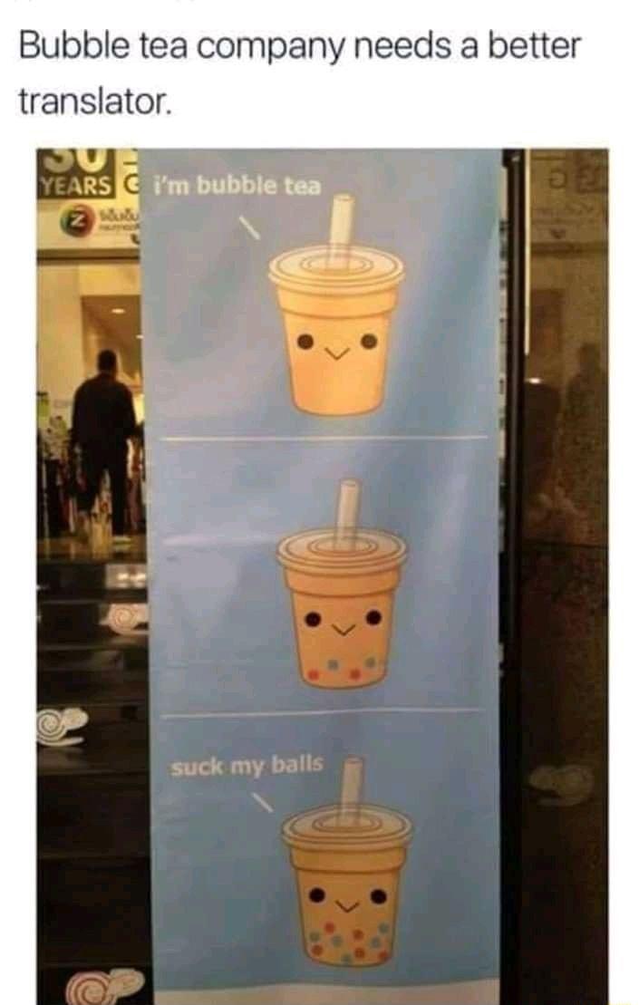 Bubble tea company needs a better translator