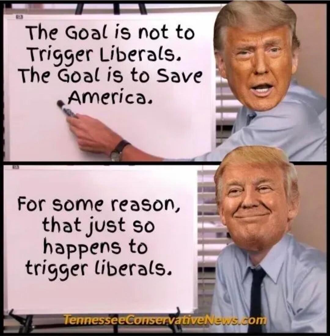 The Goal is not to Trigger Liberals. The Goal is to Save America. For some reason, that just so happens to trigger liberals. TennesseeConservativeNews.com