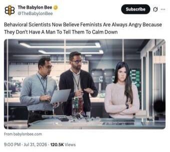 Behavioral Scientists Now Believe Feminists Are Always Angry Because They Don't Have A Man To Tell Them To Calm Down