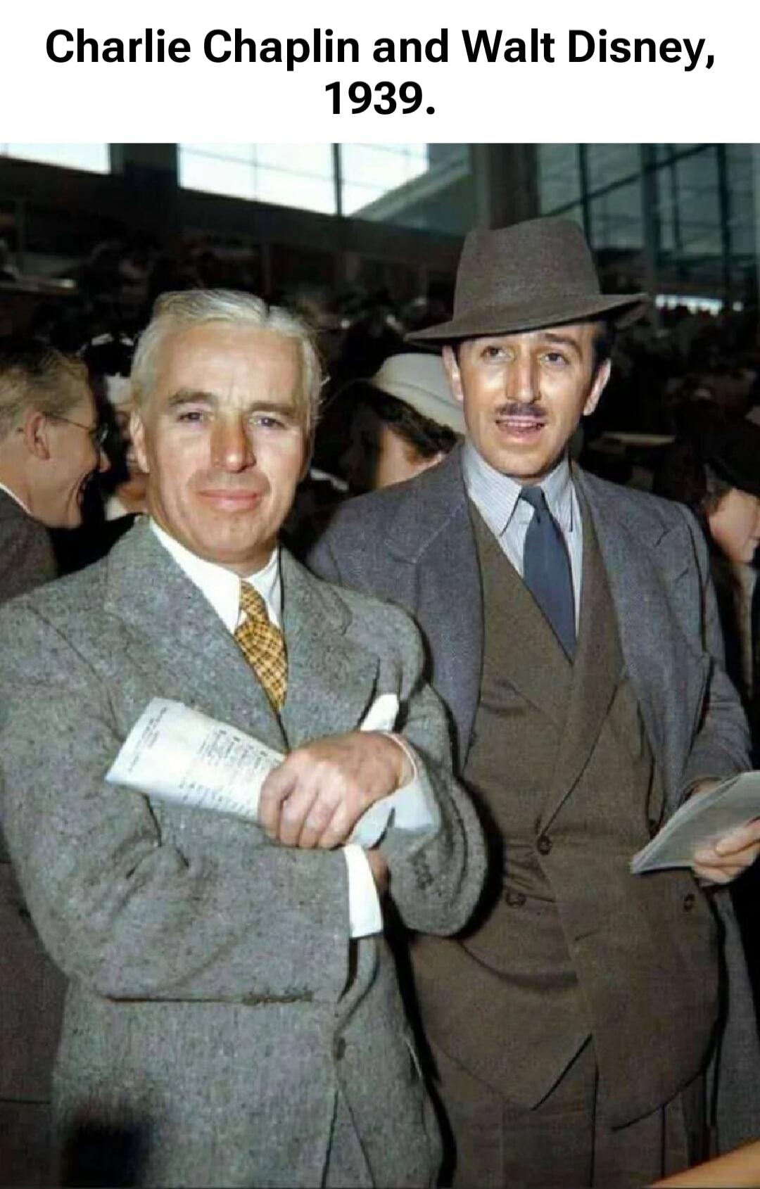 Charlie Chaplin and Walt Disney, 1939.