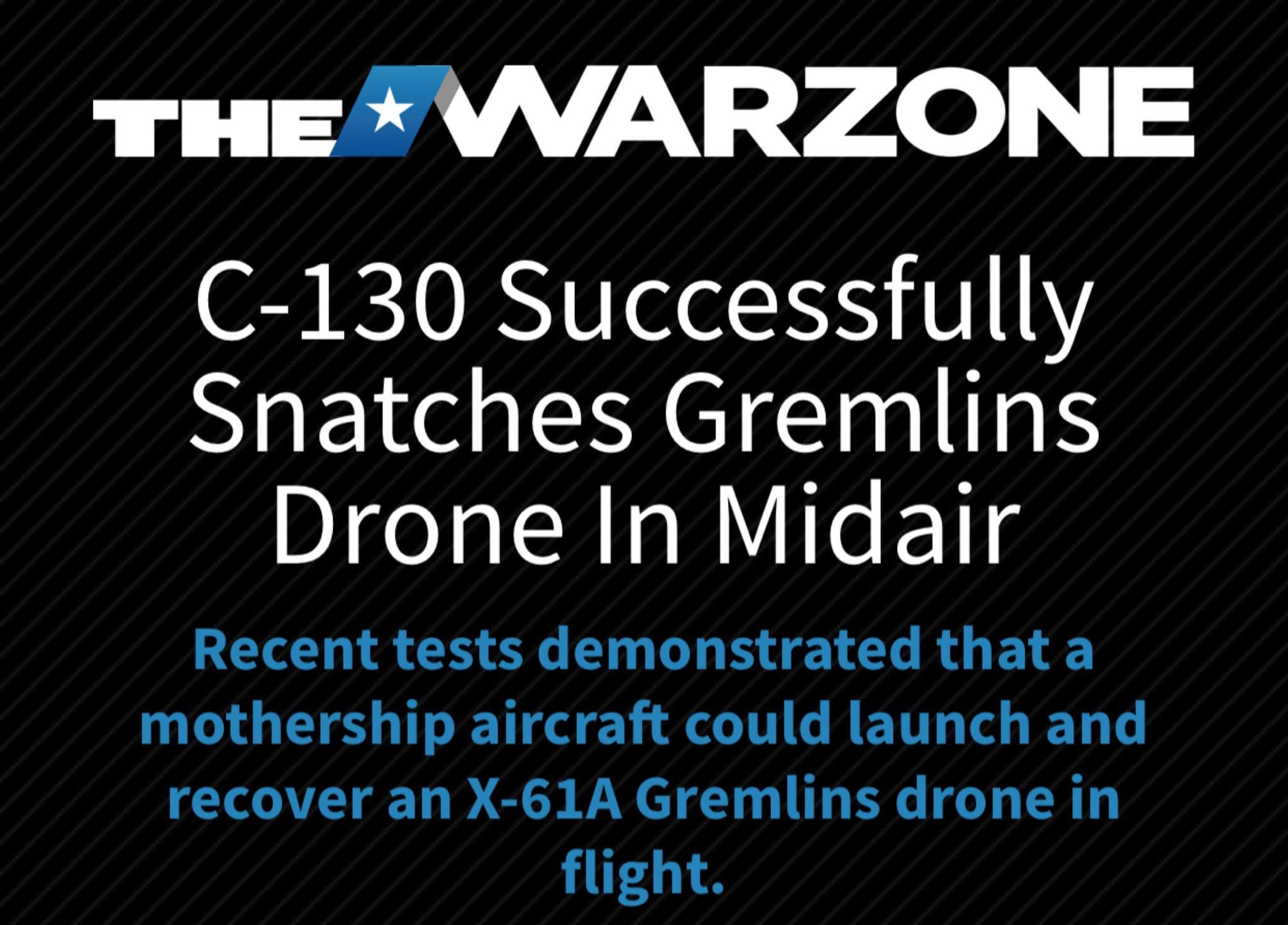 1 A At 4 2 O R OB o1 T LY Snatches Gremlins Drone In Midair LT G S T L S LG R G E L PEGUEA IR R CRETT T4 T recover an X 61A Gremlins drone in 1T 41