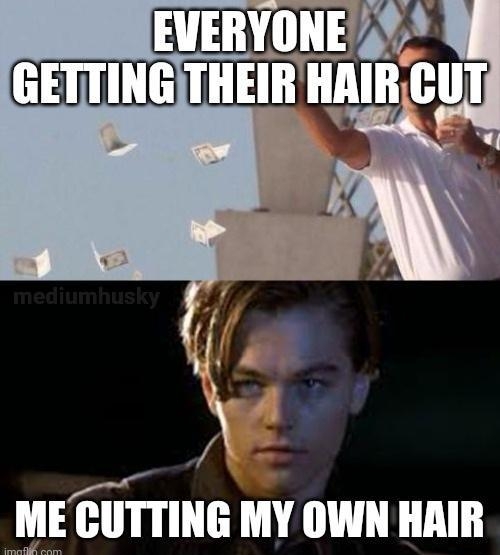 y MECUTTING MY OWN HAIR