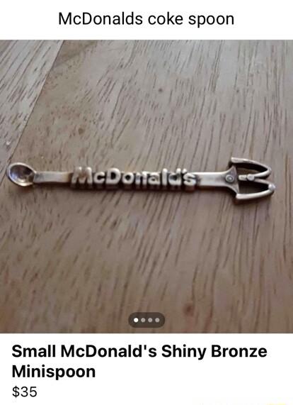 McDonalds coke spoon Small McDonalds Shiny Bronze Minispoon 35