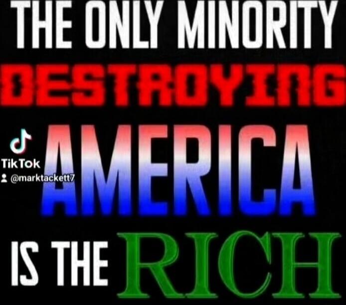 THE ONLY MINORITY DESTROYING AMERICA IS THE RICH TikTok @marktackett7